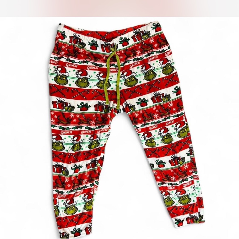 Festive Grinch Print Jogger Pants XL